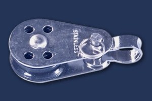 ART K8391 minibloczek z kółkiem nylonowym i z szeklą A2 wysokość bloczka 45mm/szerokość bloczka 26,5mm