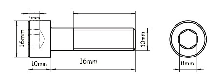 DIN 912/A2 10X16