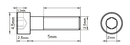 DIN 912/A2 2,5X5
